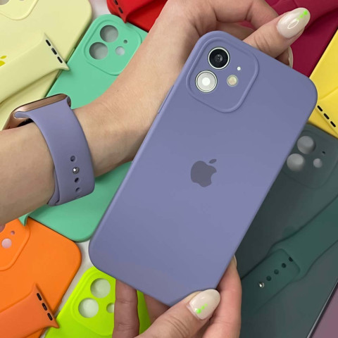 Чохол Silicone Case Full Camera на iPhone 12 mini Lavender grey